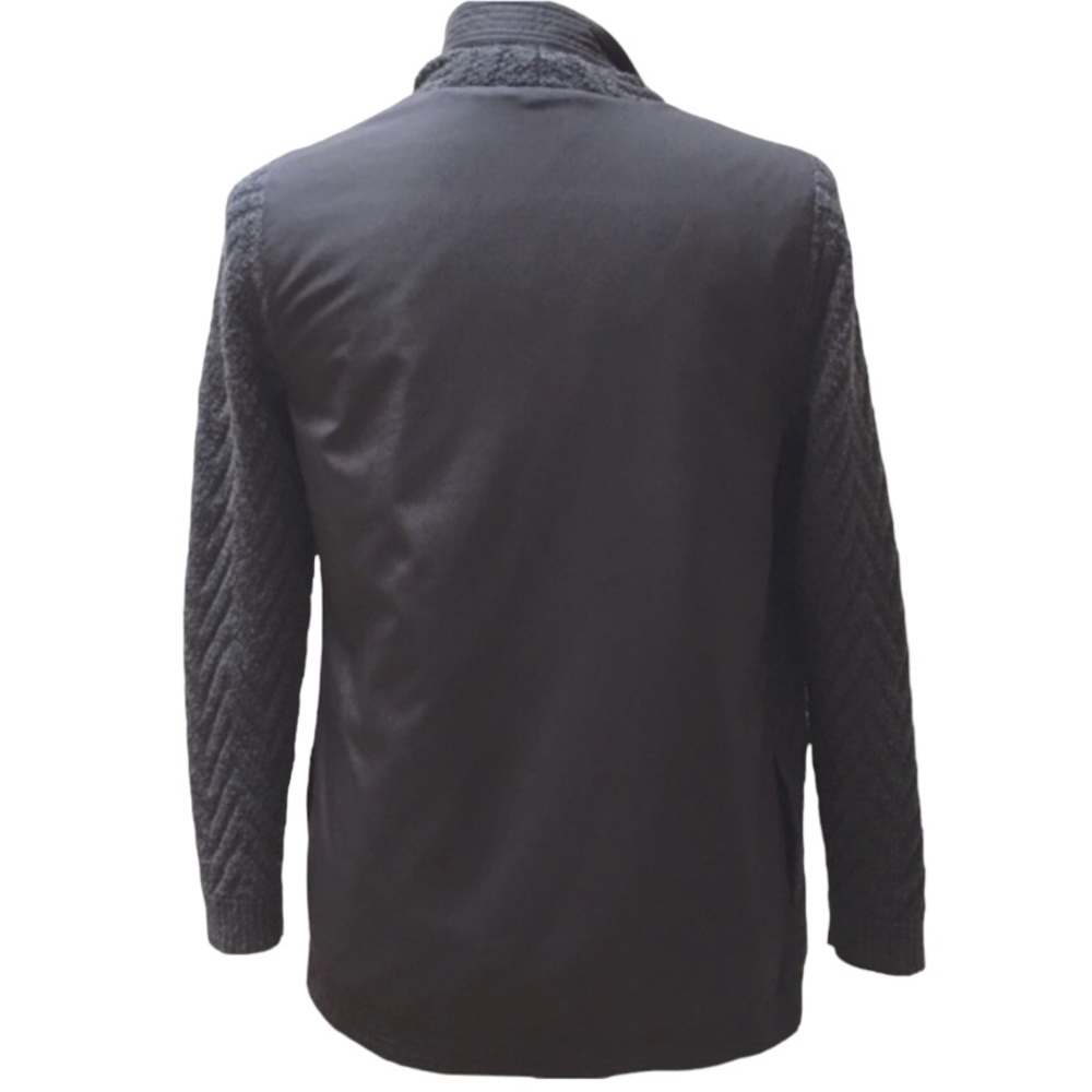 [PRE-OWNED] LAFAYETTE 148 Merino Wool Drape Front Zigzag Jacquard Cardigan Sz 0P - Picture 2 of 8